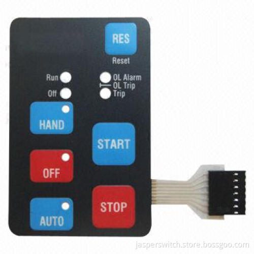 Membrane keypad with flat cable and connector
